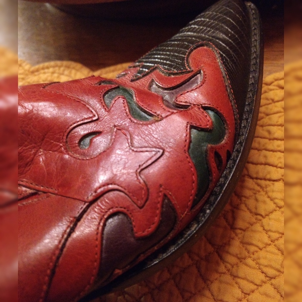 VTG Brazilian Leather Western Booties Pointed